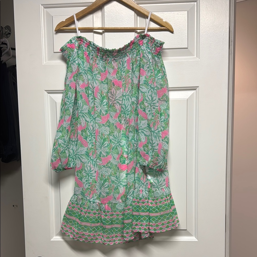 Lilly Pulitzer Green and Pink Swim Coverup